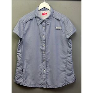 Habit Shirt Womens 2XL Blue Seafarer Check Gingham Fishing UPF 40+ Boating